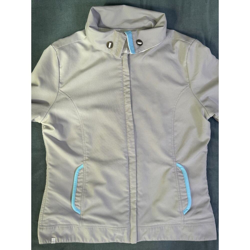 Nike Reversible Tennis Jacket Womens M Medium Gray White Blue Full Zip VNTG